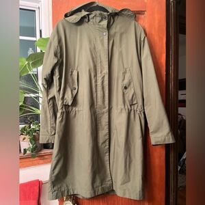 Everlane Army Green Anorak Hoodie Windbreaker With Pockets Size Medium